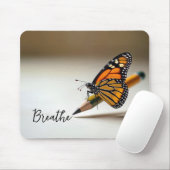 Monarch Butterfly On Pencil With Text Muismat (Met muis)