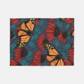 Monarch butterfly on red coneflowers fleece deken (Voorkant (Horizontaal))