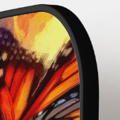 Monarch Butterfly on Rose at Sunset Personalized Pickleball Paddle (Links Detail)