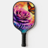 Monarch Butterfly on Rose at Sunset Personalized Pickleball Paddle (Achterkant)