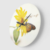 Monarch Butterfly on Sunflower Acrylwall Clock Grote Klok (Hoek)