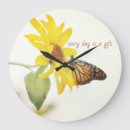 Monarch Butterfly on Sunflower Acrylwall Clock Grote Klok