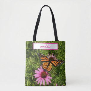 Monarch Butterfly op Echinacea Cone Flower Photo Draagtas