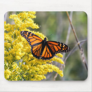 Monarch Butterfly op Goldenrod Mousepad Muismat