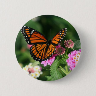 Monarch Butterfly op Lantana Flower Ronde Button 5,7 Cm