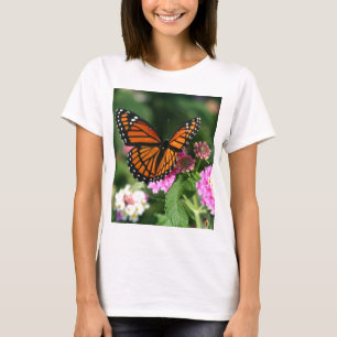 Monarch Butterfly op Lantana Flower T-shirt