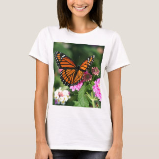 Monarch Butterfly op Lantana Flower T-shirt
