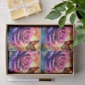 Monarch Butterfly op Roos bij Sunset Decoupage Tissuepapier (Geschenk)