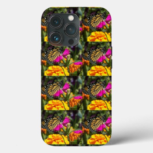 Monarch Butterfly op roze marigolfbloem Case-Mate iPhone Case (Achterkant)