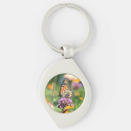 Monarch Butterfly op Verbena Sleutelhanger