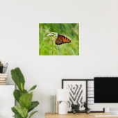 Monarch Butterfly op Wildflowers Waterverf Art Poster (Thuiskantoor)