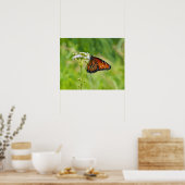 Monarch Butterfly op Wildflowers Waterverf Art Poster (Keuken)
