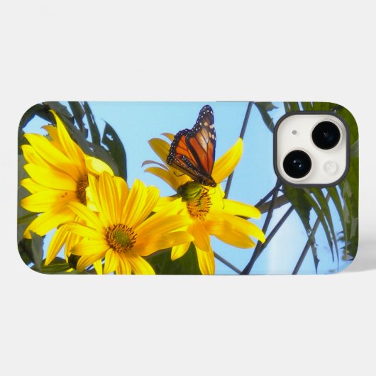 Monarch Butterfly op zonnebloemen Case-Mate iPhone Case (Achterkant (horizontaal))