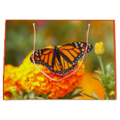 Monarch Butterfly Oranje Marigold Foto Groot Cadeauzakje (Voorkant)