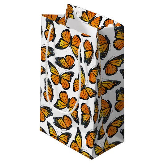 Monarch Butterfly Patroon Klein Cadeauzakje (Voorkant Gekanteld)