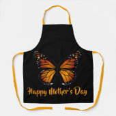 Monarch Butterfly Personalized Black Apron Schort (Voorkant)