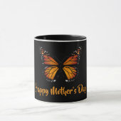 Monarch Butterfly Personalized Black Mug (Centre)