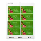 Monarch Butterfly Quote Natuur Fotografie Etiket (Full Sheet)