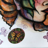 Monarch Butterfly Red Clover Garden Butterflies Ronde Sticker