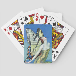 Monarch Butterfly Red Hair Fairy Pokerkaarten