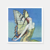 Monarch Butterfly Red Hair  Fairy Servetten (Voorkant)