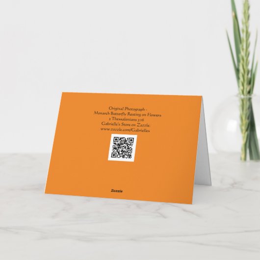 Monarch Butterfly Resting Scripting Note Kaart (Achterkant)