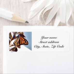 Monarch Butterfly-retouradreslabel Personaliseren Etiket