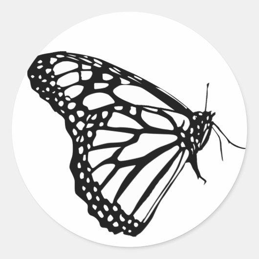Monarch Butterfly Ronde Sticker (Voorkant)