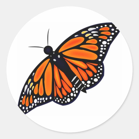 Monarch Butterfly Ronde Sticker (Voorkant)