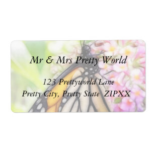 Monarch Butterfly Sipping Nectar Etiket