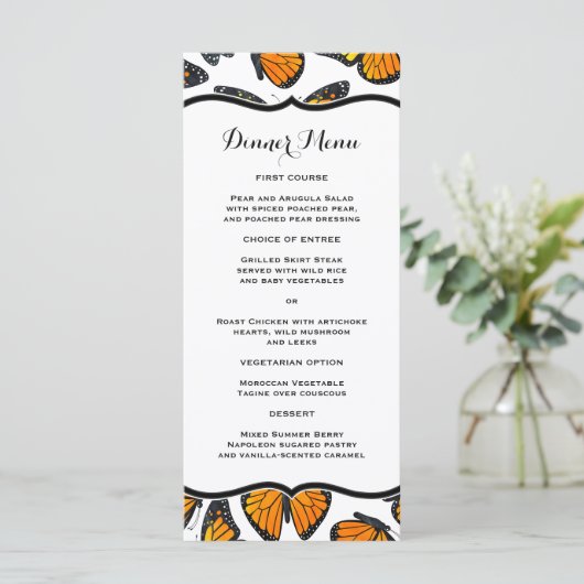 Monarch Butterfly Slim Dinner Menu (Staand voorkant)