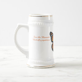 Monarch Butterfly Stein Bierpul