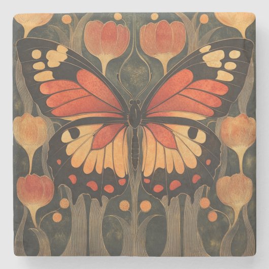 Monarch Butterfly Stenen Onderzetter (Voorkant)