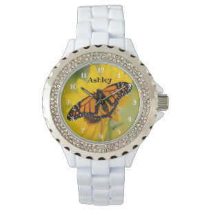Monarch Butterfly Sunflower Horloge