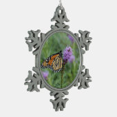 Monarch Butterfly Tin Sneeuwvlok Ornament (Links)