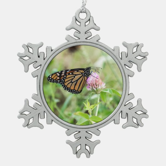 Monarch Butterfly Tin Sneeuwvlok Ornament (Voorkant)