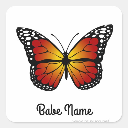 Monarch Butterfly Vierkante Sticker (Voorkant)