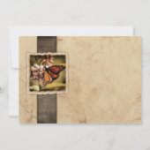 Monarch Butterfly Vintage Wedding Invitations Kaart (Achterkant)