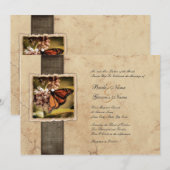 Monarch Butterfly Vintage Wedding Invitations Kaart (Voorkant / Achterkant)