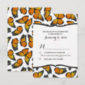 Monarch Butterfly Wedding RSVP (Voorkant / Achterkant)