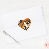 Monarch Butterfly Wing Initial Orange and Black Hart Sticker (Envelop)
