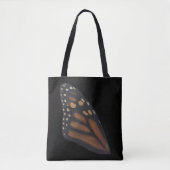 Monarch Butterfly wing on Black Draagtas (Voorkant)