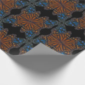 Monarch Butterfly Wing Oranje and Blue Pattern Cadeaupapier (Hoek)