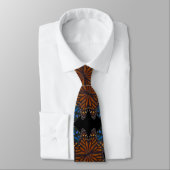 Monarch Butterfly Wing Oranje and Blue Pattern Stropdas (Gebonden)