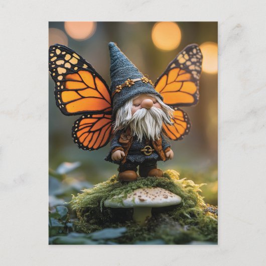 Monarch Butterfly Winged Gnome - Fantasy Creature Briefkaart (Voorkant)