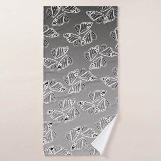 Monarch Butterfly Wings Ombre Warm Monochrome (Serviette de bain)