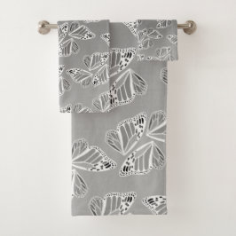 Monarch Butterfly Wings Ombre Warm Monochrome Bad Handdoek