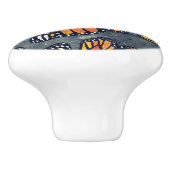 Monarch Butterfly Wings Trio Grey Marbled Keramische Knop (Zijkant)