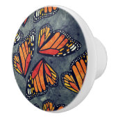 Monarch Butterfly Wings Trio Grey Marbled Keramische Knop (Rechts)