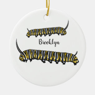 Monarch caterpijler cartoon illustratie keramisch ornament
